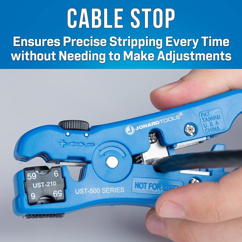 Jonard Tools UST-596 Universal Cable Stripper for RG59 and RG6 COAX, Network, and Telephone Cables - Image 4