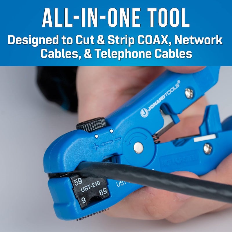 Jonard Tools UST-596 Universal Cable Stripper for RG59 and RG6 COAX, Network, and Telephone Cables - Image 2