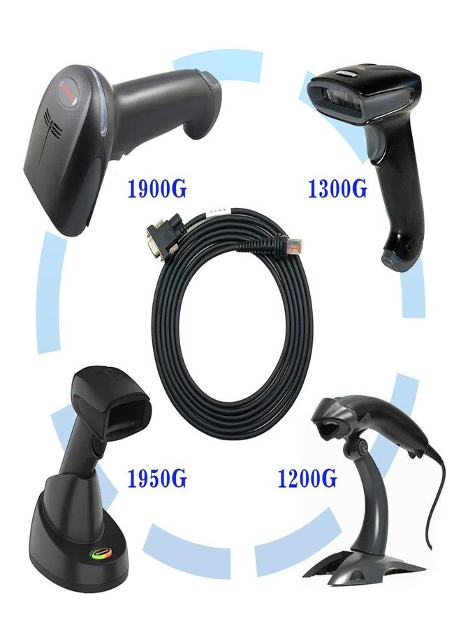 VOTTAN RS232 Cable 5V, Type A, 3m Stright Scanner Cable Compatible with Honeywell 1902G-SR 1902HHD 1200G 1452G Barcode Scanner (3M / 9FT Flatted RS232 Port) - Image 5