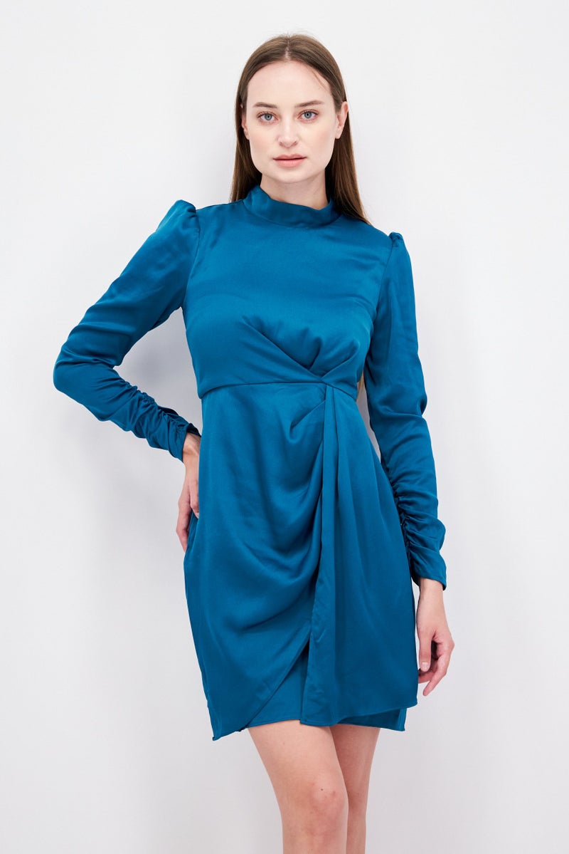 Taylor فستان ميني مزخرف للنساء، أزرق مائل إلى الأخضر - Image 1