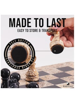 RADICALn Handmade Large Fossil Coral and Black Marble Full Chess Game Original Marble Chess Set - pzsku/Z564DA962B8F07035B879Z/45/_/1727677790/70666920-686c-4717-96cd-55bf3fd9623c