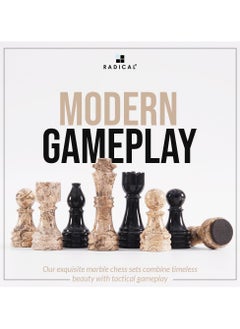 RADICALn Handmade Large Fossil Coral and Black Marble Full Chess Game Original Marble Chess Set - pzsku/Z564DA962B8F07035B879Z/45/_/1727677792/35613389-841a-4b61-890c-c1f12b9858ac