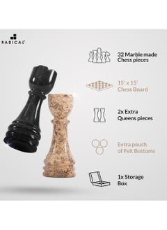 RADICALn Handmade Large Fossil Coral and Black Marble Full Chess Game Original Marble Chess Set - pzsku/Z564DA962B8F07035B879Z/45/_/1727677795/9ad8ced6-0bc5-4ebe-9445-7fd01cd74f3f