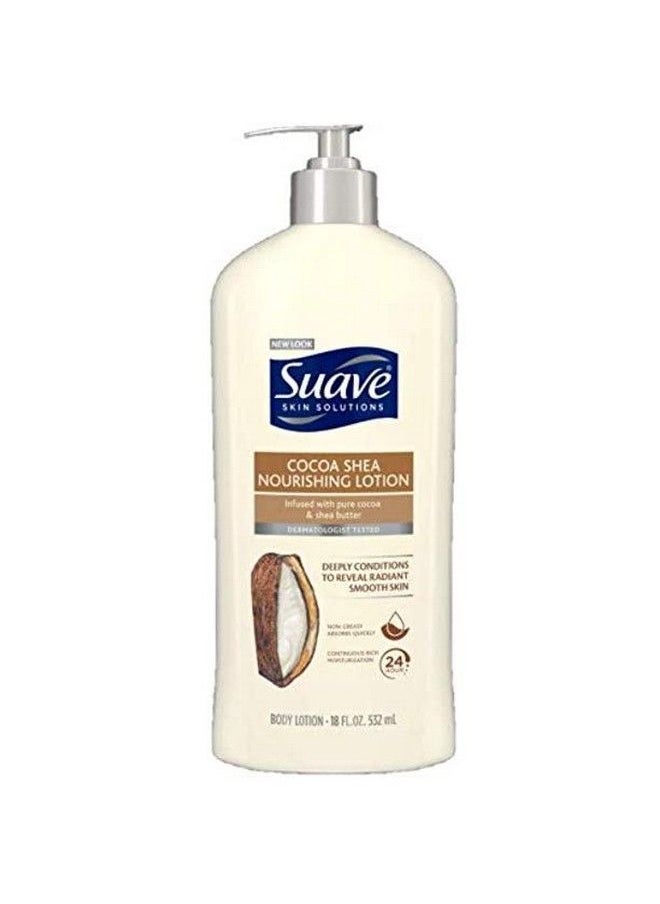 Suave Skin Lotion 18 Ounce Pump Smoothing Cocoa Butter & Shea (532ml) (2 Pack)  - Image 1