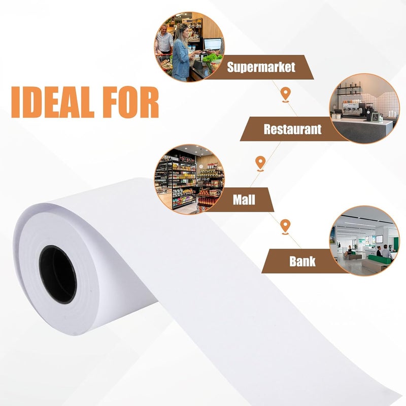 SENENQU 24 Pack 2 14 x 98 ft Adding MachineCalculator Rolls Adding Machine Tape Paper Receipt Paper for Cash Registers Printing Calculators - Image 3