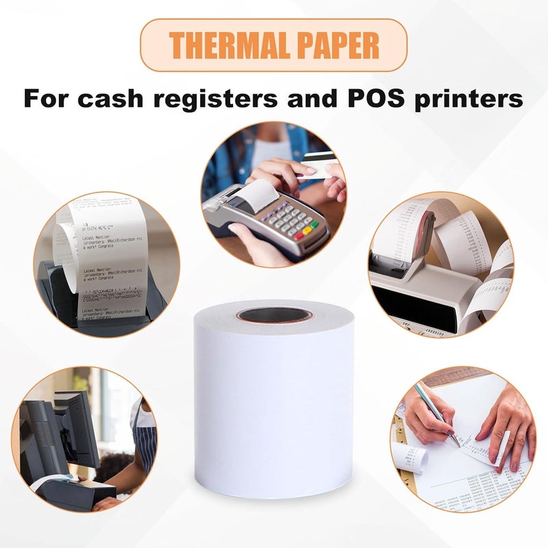SENENQU 24 Pack 2 14 x 98 ft Adding MachineCalculator Rolls Adding Machine Tape Paper Receipt Paper for Cash Registers Printing Calculators - Image 4