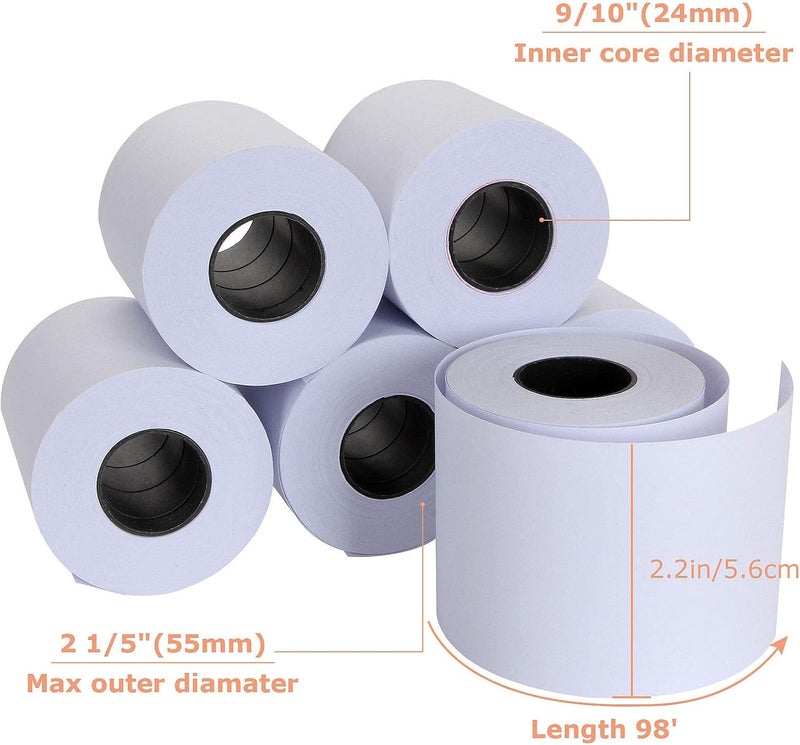 SENENQU 24 Pack 2 14 x 98 ft Adding MachineCalculator Rolls Adding Machine Tape Paper Receipt Paper for Cash Registers Printing Calculators - Image 2