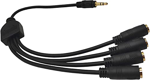Traovien 3.5mm Splitter Cable, 1/8" TRS 3Pole 1 Male to 4 Female Audio Stereo Splitter Extension Cable 1 Input 4 Output for Headset 3.5mm Audio Headphone Cord(1Pcs)(3.5mm TRS 1M/4F) - Image 5
