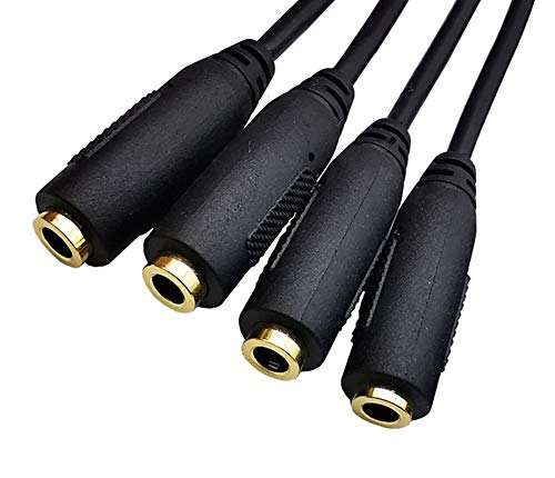 Traovien 3.5mm Splitter Cable, 1/8" TRS 3Pole 1 Male to 4 Female Audio Stereo Splitter Extension Cable 1 Input 4 Output for Headset 3.5mm Audio Headphone Cord(1Pcs)(3.5mm TRS 1M/4F) - Image 4