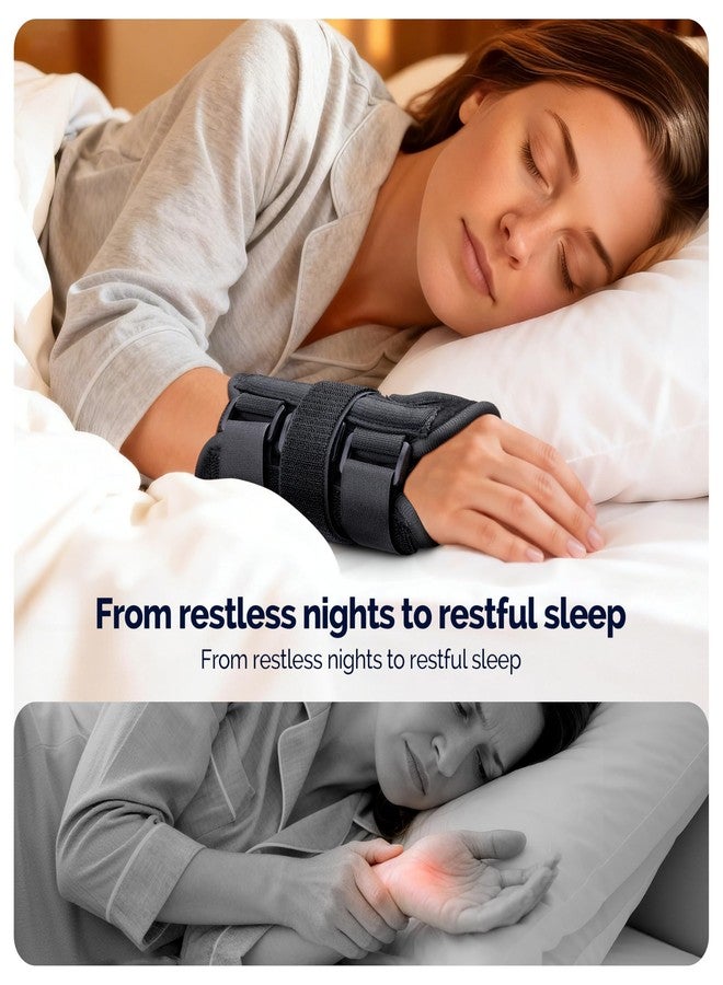 FEATOL Carpal Tunnel Wrist Brace Night Support 2 Pack - Wrist Splint for Pain Relief Tendonitis, Sprained, Arthritis - Metal Splint Stabilizer With Hand Brace -FOR Sleeping Women Men -Right&Left(M/L) - Image 2
