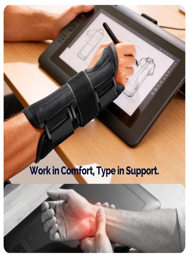 FEATOL Carpal Tunnel Wrist Brace Night Support 2 Pack - Wrist Splint for Pain Relief Tendonitis, Sprained, Arthritis - Metal Splint Stabilizer With Hand Brace -FOR Sleeping Women Men -Right&Left(M/L) - Image 5