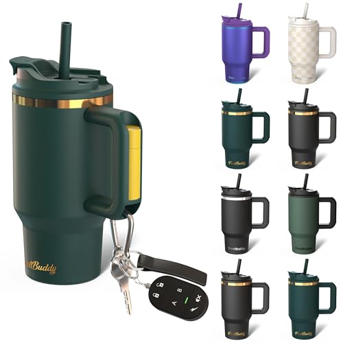 Frost Buddy Thicc Buddy 16 oz Stainless Steel Vacuum Insulated Tumbler with Lid and Straw for Water Travel Mug Cupholder Friendly Gifts for Women Men Him Her Emerald Elegance - Image 1