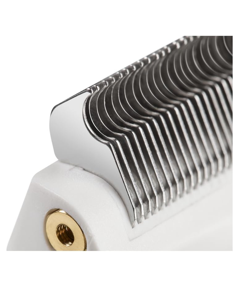 Andis Premium Fine-Tooth Deshedding Rake - White-Green - Image 2