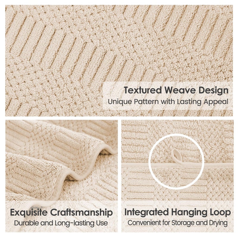 JML Microfier Bath Towels Set of 2, Large Microfier Body Towel for Adult, 30" x 60", Oversized, Soft, Super Absorbent, Fast Drying, Use for Sauna,Gym,Sport, Fitness, Yoga, Diamond Cross Grid Camel - Image 3