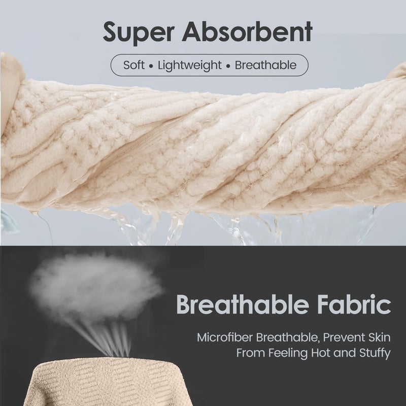 JML Microfier Bath Towels Set of 2, Large Microfier Body Towel for Adult, 30" x 60", Oversized, Soft, Super Absorbent, Fast Drying, Use for Sauna,Gym,Sport, Fitness, Yoga, Diamond Cross Grid Camel - Image 4