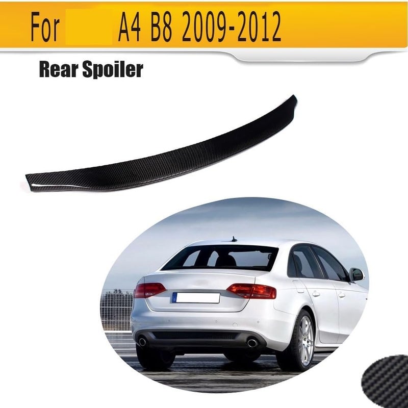QASULER Carbon Fiber Rear Trunk Spoiler for A4 B8 (2009-2012) - Image 2