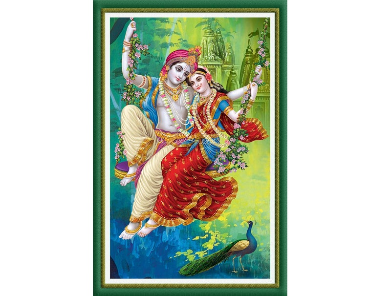 Rangoli Rangoli Reprint Painting for Living Room with Special Effect Wood 5mm 12 or 18 Inch Pack of 1 MDF 