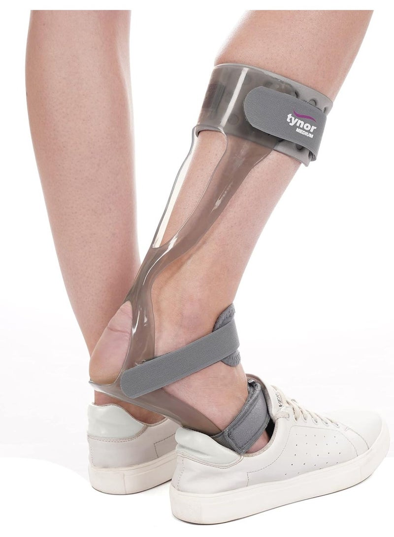 TYNOR Foot Drop Splint, Grey, Left, Medium, 1 Unit - Image 1
