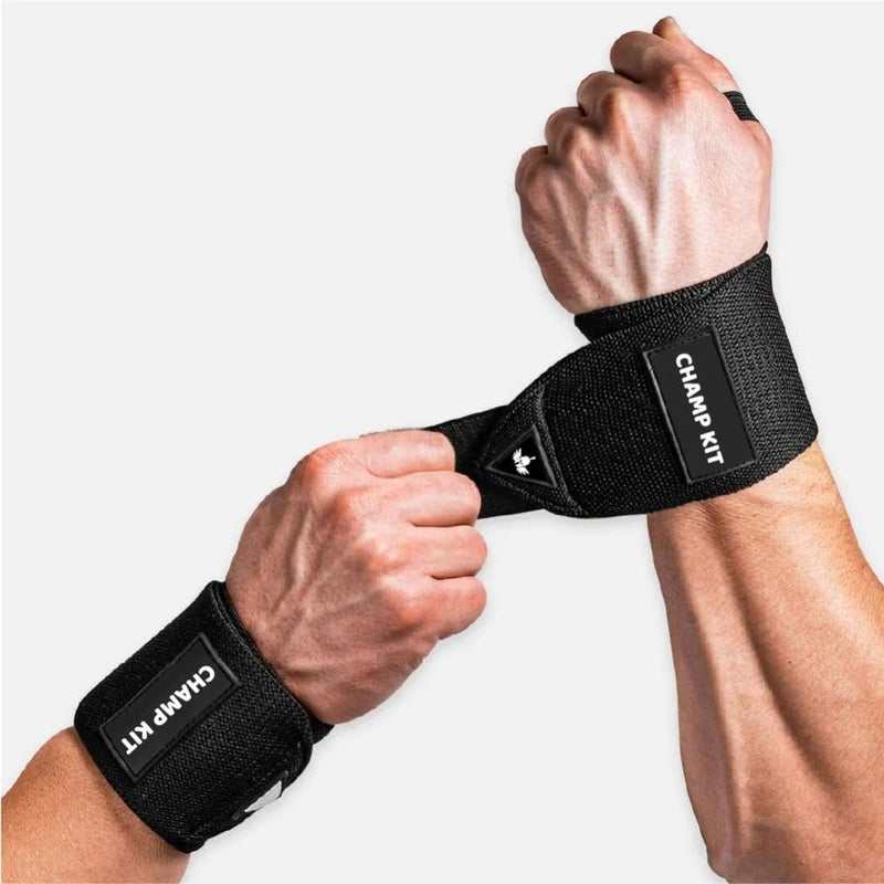 CHAMP KIT Weightlifting Wrist Straps with Neoprene Padding – Heavy-Duty Wrist Straps for Deadlifts, Powerlifting, and Strength Training – Non-Slip Grip Support for Gym and Home Workouts - Image 1