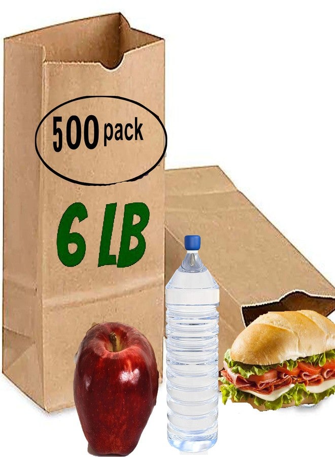 pizety Brown Paper Bags 6 lb - 500 Count Kraft Lunch Bags for Sandwiches, Snacks, Crafts - Recyclable Paper Sacks for Food, School or Takeout - Bulk Pack - Image 2