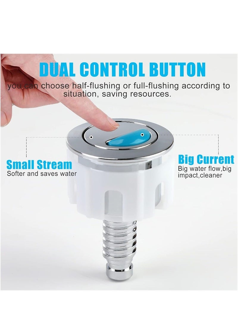Toilet Flush on, Modern Compact Double Push Toilet Flush Parts, Round Dual Flush Push on Compatible with Standard Cistern, Cistern Flush Replacement  - Image 4