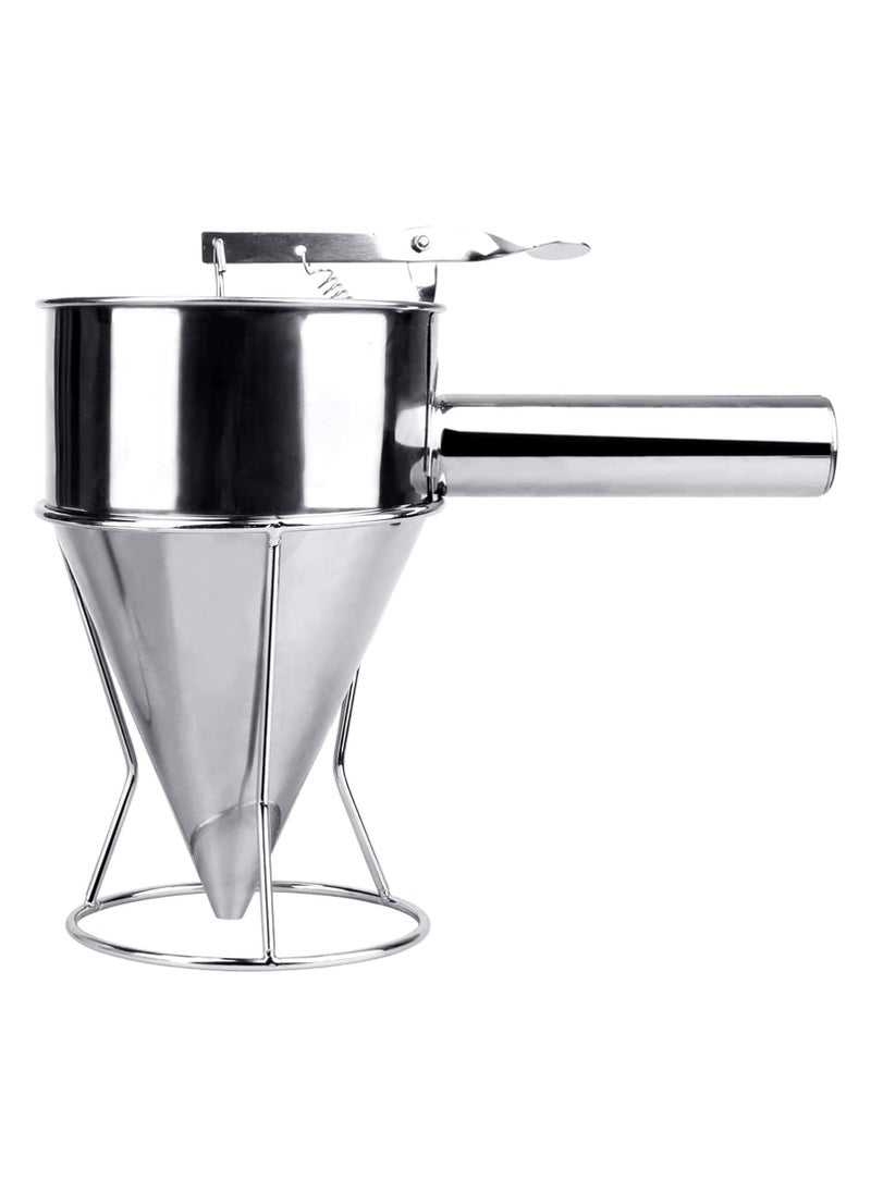 AMM Stainless Steel Pancake Batter Dispenser with Stand Funnel Dispenser for Takoyaki Baking and Crepes  Mess-Free Precision Kitchen Tool  - Image 1