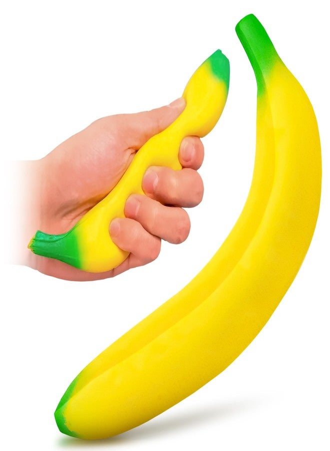 Tesorrio Fake Banana Squishy Toys - 6.7x1.4 Soft Foam Banana Toy | Lightweight & Durable PU Foam Squishy Fidget | Fun & Relaxing with a Bright, Realistic Look, Great for Desk Decor, Gift Giving & Party Favors - Image 1