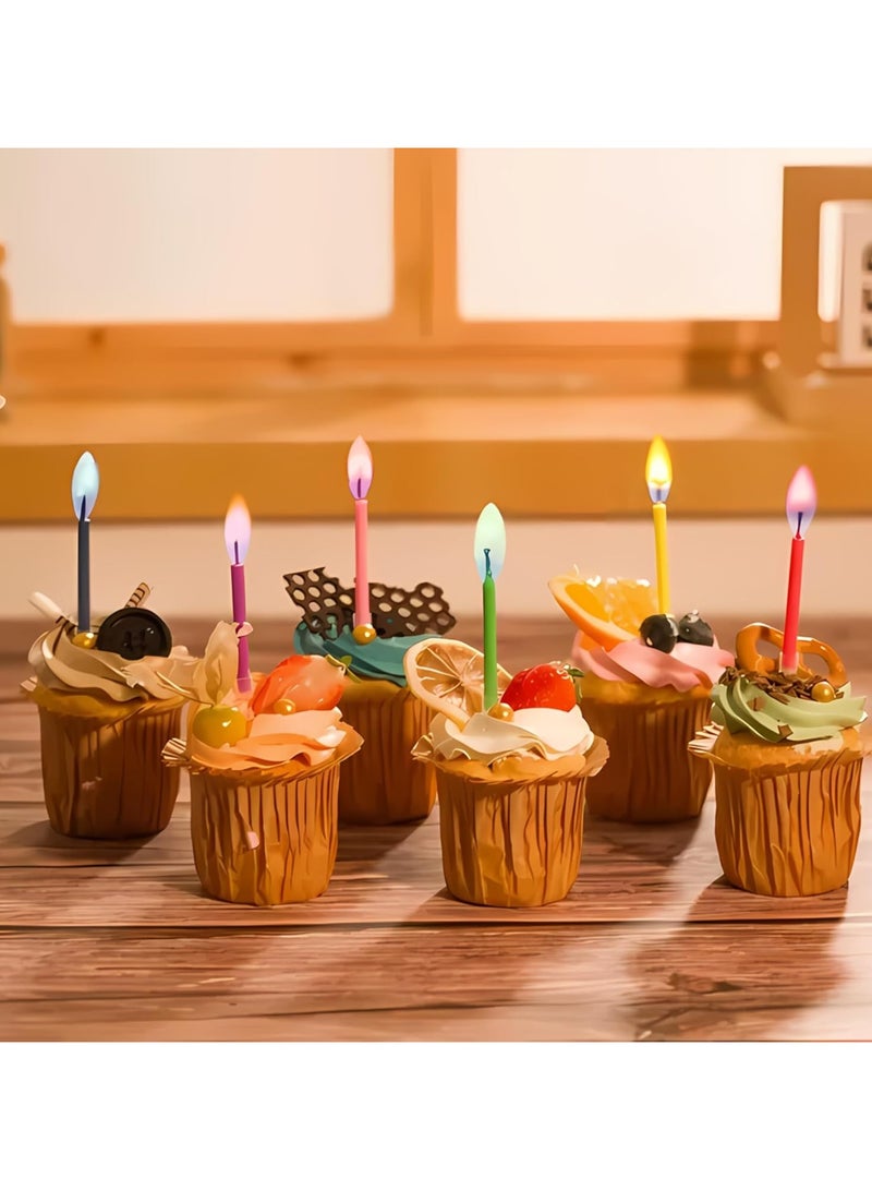12 Count Birthday Cake Candles Happy Birthday Candles Colorful Candles Holders Included,  Unscented - Image 4
