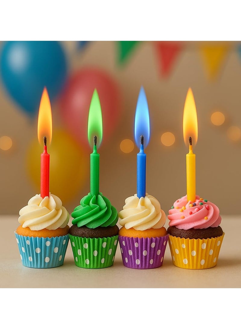12 Count Birthday Cake Candles Happy Birthday Candles Colorful Candles Holders Included,  Unscented - Image 5
