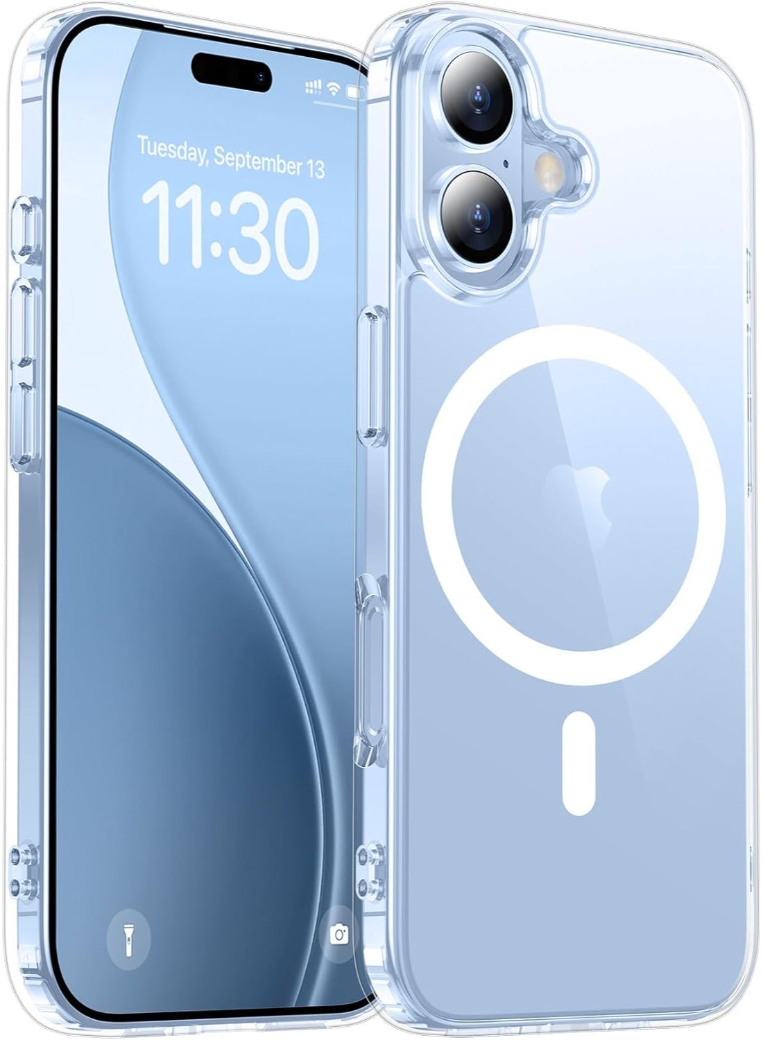 كيس Case Magnetic anti-slip Case With Camera Protection semi-transparent Shockproof Scree