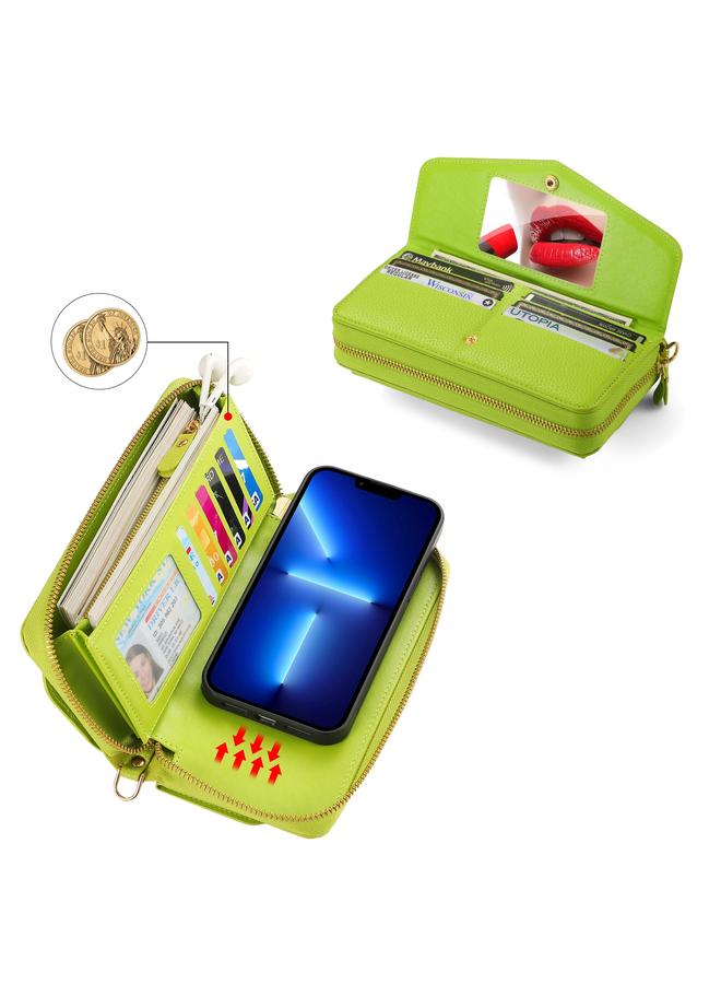 Zaboon Case For iPhone 13 Pro Max MagSafe Crossbody Multi-functional Zipper Wallet Litchi Leather Phone Case - Image 3