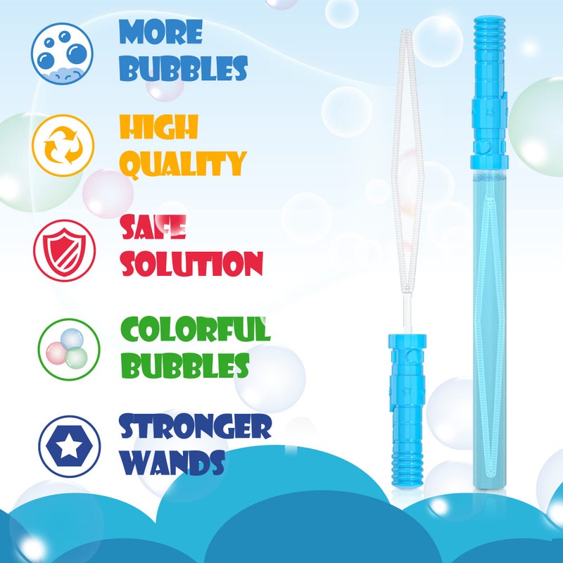 Inscraft 40 Pack 14’’ Big Bubble Wands, 8 Colors Bubbles Bulk for Summer Toy, Outdoor / Indoor Activity Use, Easter, Birthday, Graduation, Shower, Bubbles Party Favors Supplies for Kids Toddlers - Image 4