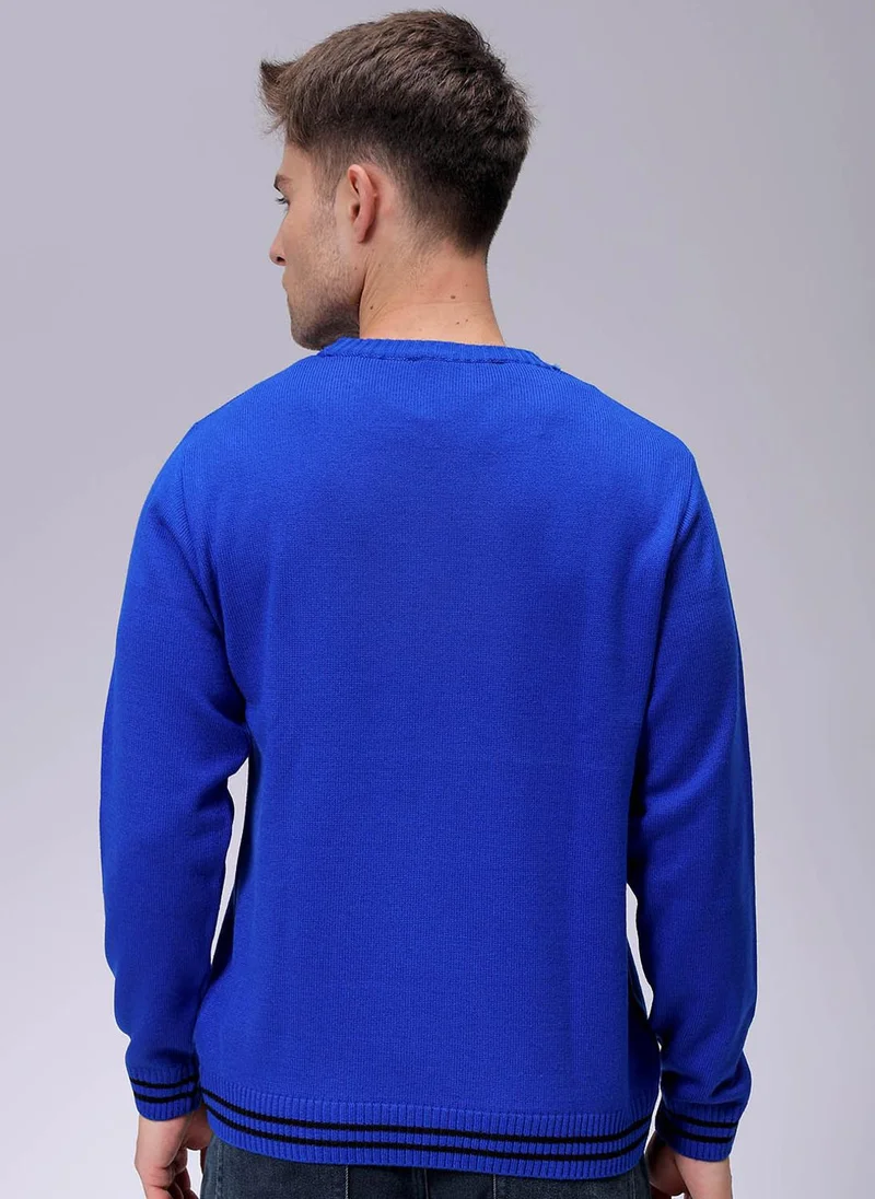 The Indian Garage Co Men Relaxed Fit Typography Crew Neck Sweater