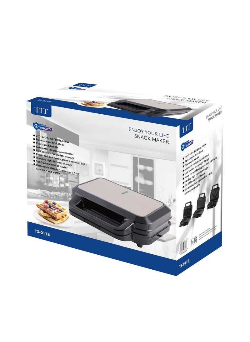 TIT Multi-Functional Snack Maker with 900W Power and Interchangeable Plates - TS-011B - Image 1