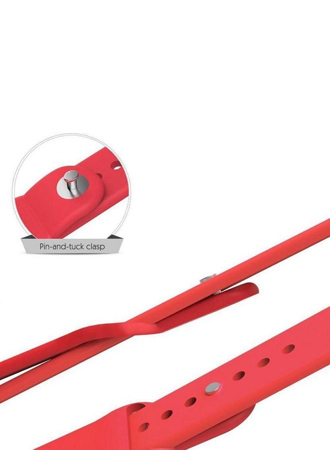 Silicone Bracelet For Apple Watch Series 5/6/7 42/44/45mm Red - Image 3