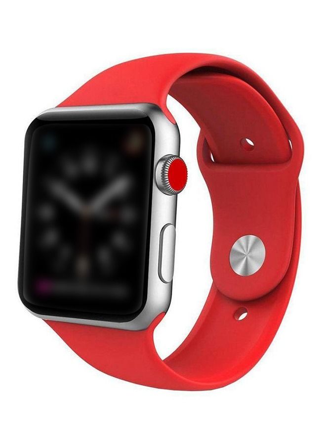 Silicone Bracelet For Apple Watch Series 5/6/7 42/44/45mm Red - Image 1