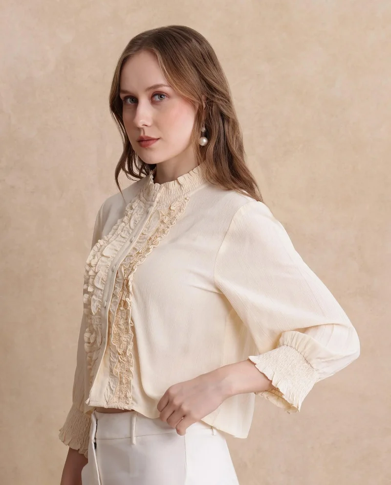 Rareism Women's Full Sleeve Regular Sleeves Top
