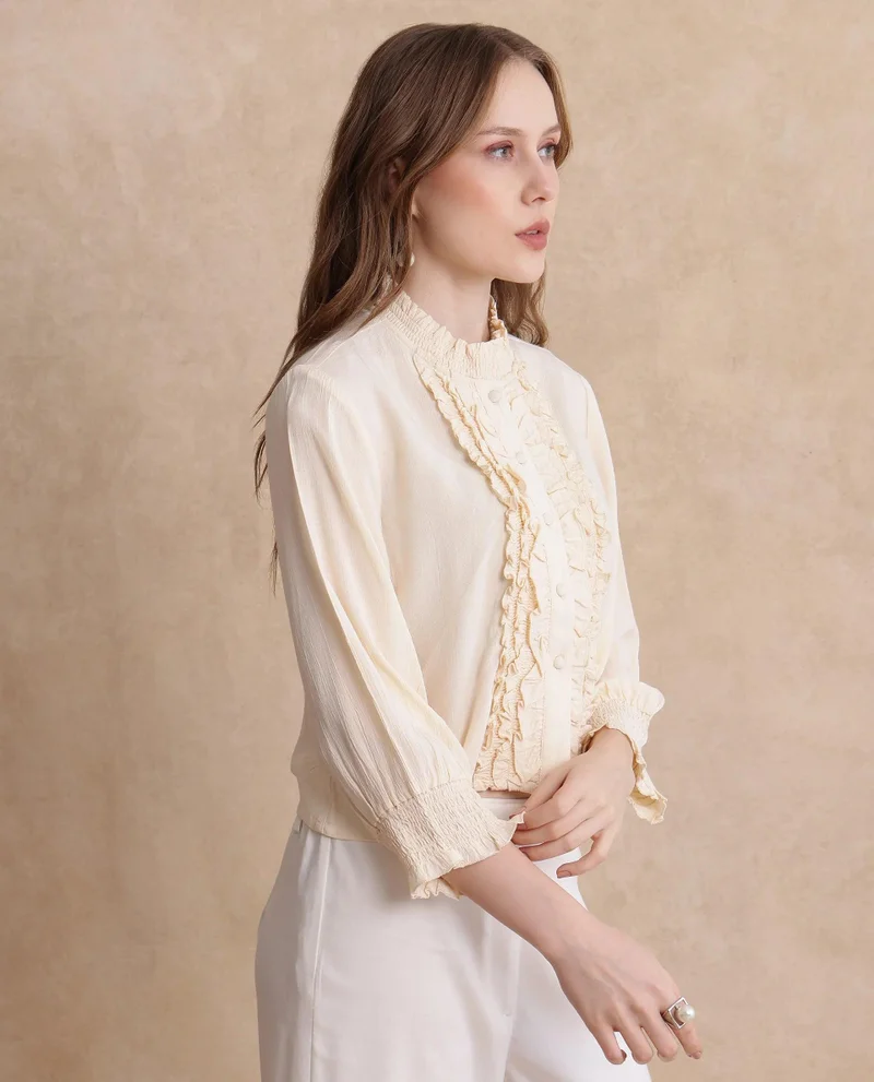 Rareism Women's Full Sleeve Regular Sleeves Top