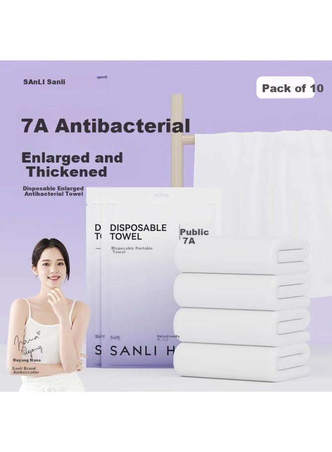 Sanli Disposable Towel 7a Antibacterial Thickened Large Travel Hotel Portable Supplies 10 Pieces - Image 1