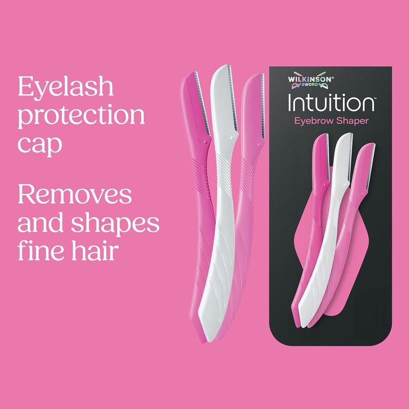 WILKINSON SWORD - Intuition Eyebrow Shaper | Facial Hair Remover and Trimmer | Exfoliating Dermaplaning Tool | 3 x Disposable Razors - Image 2