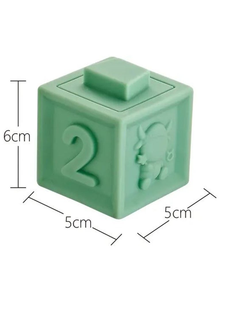 Early Education Digital Cognitive Animals To Building Blocks Soft Plastic Building Blocks For Infants And Young Children (12 Pieces)  - Image 5