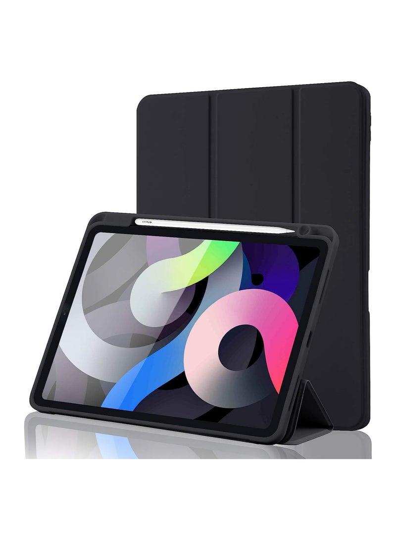 ELTRAZONE iPad Air 4 Case 2020, iPad Air 4th Generation Case with Pencil Holder [Full Body Protection + Apple 2nd Pencil Charging and Auto Wake/Sleep] Smart Stand Cover Case for iPad Air 4 10.9 (Black) - Image 1