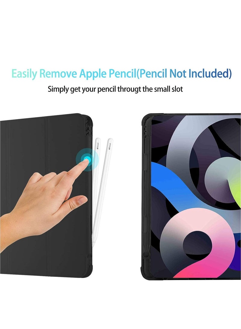 ELTRAZONE iPad Air 4 Case 2020, iPad Air 4th Generation Case with Pencil Holder [Full Body Protection + Apple 2nd Pencil Charging and Auto Wake/Sleep] Smart Stand Cover Case for iPad Air 4 10.9 (Black) - Image 2
