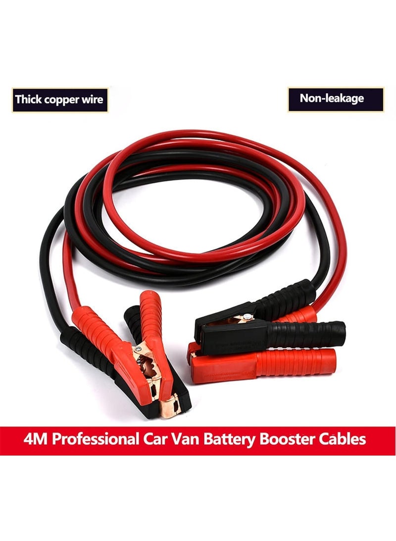 4M Professional Jumper Cables - Ultra High Power 1800AMP Heavy Duty Jump Leads - 4 Meters Long for HGV, Trucks, Vans & Cars - Reliable Booster Cables for 12V-24V Batteries - Image 2