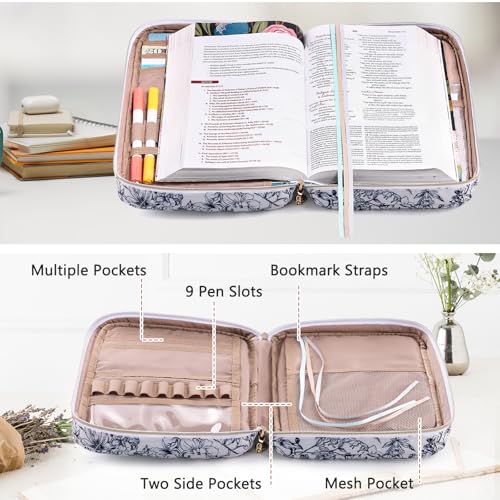 Aplufine Bible Cover for Women - Soft Bible Case - Carrying Book Case for Bible Accessories - Bible Holder Case for Women - Girls Bible Bag - Bible Carrier - Bible Sleeve - Church Bag - Image 3