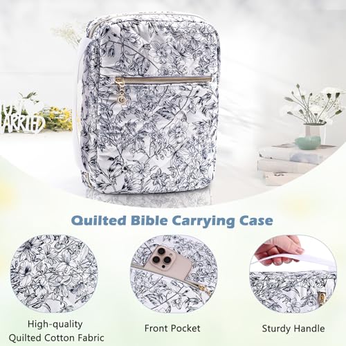 Aplufine Bible Cover for Women - Soft Bible Case - Carrying Book Case for Bible Accessories - Bible Holder Case for Women - Girls Bible Bag - Bible Carrier - Bible Sleeve - Church Bag - Image 5