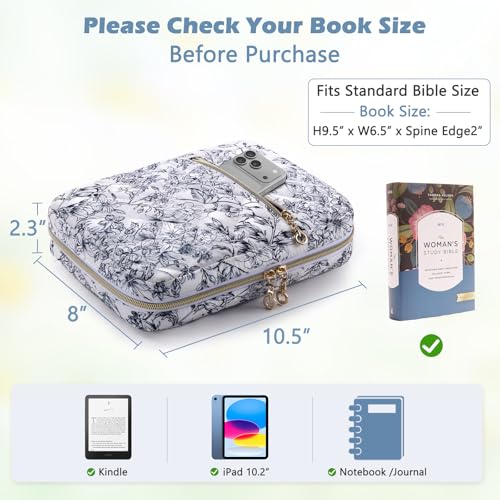 Aplufine Bible Cover for Women - Soft Bible Case - Carrying Book Case for Bible Accessories - Bible Holder Case for Women - Girls Bible Bag - Bible Carrier - Bible Sleeve - Church Bag - Image 2