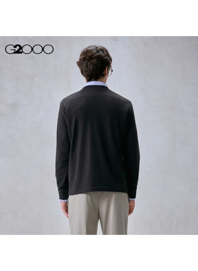 G2000 Men's Autumn Winter Printed Logo Brushed Comfortable Long Sleeve T-shirt With Multi-directional Stretch, Mall Edition - Image 1