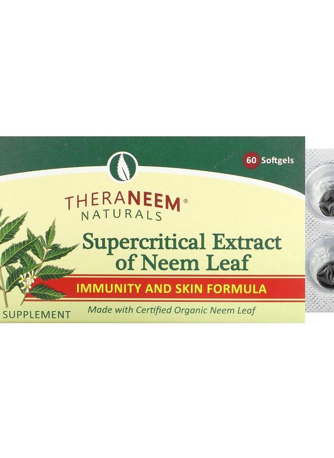 ORGANIX SOUTH TheraNeem Naturals Supercritical Extract of Neem Leaf 60 Softgels 