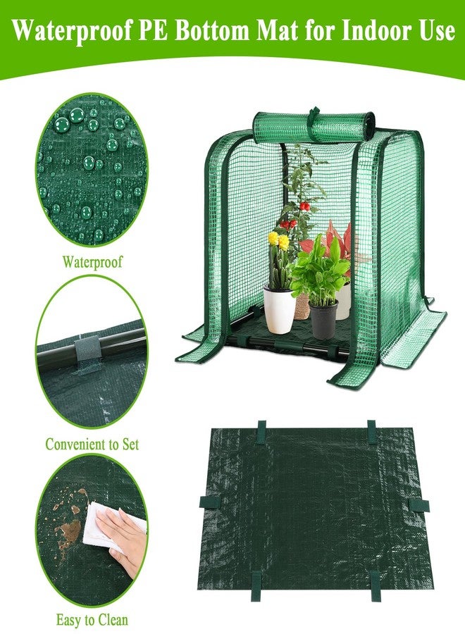 U'Artlines Portable Mini Greenhouse Small Green House with Waterproof Pad 23x13x17 Inch Plant Cover Tent for Garden Small Plants Indoor Outdoor, Green PE - Image 3